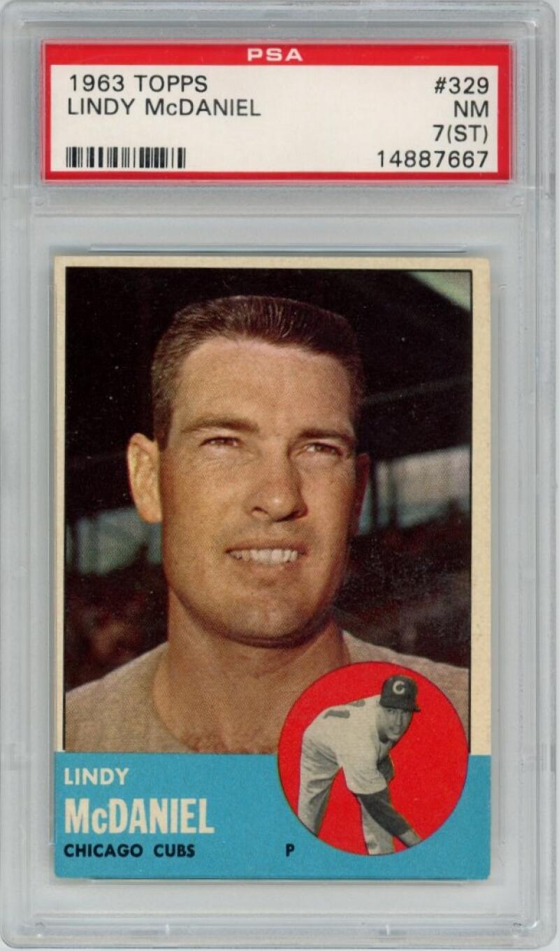 Lindy McDaniel 1963 Topps #329. PSA 7  Image 1