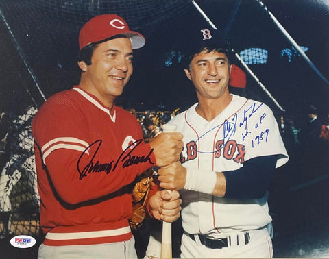 Johnny Bench and Carl Yastrzemski Signed Photograph. Auto PSA Image 1