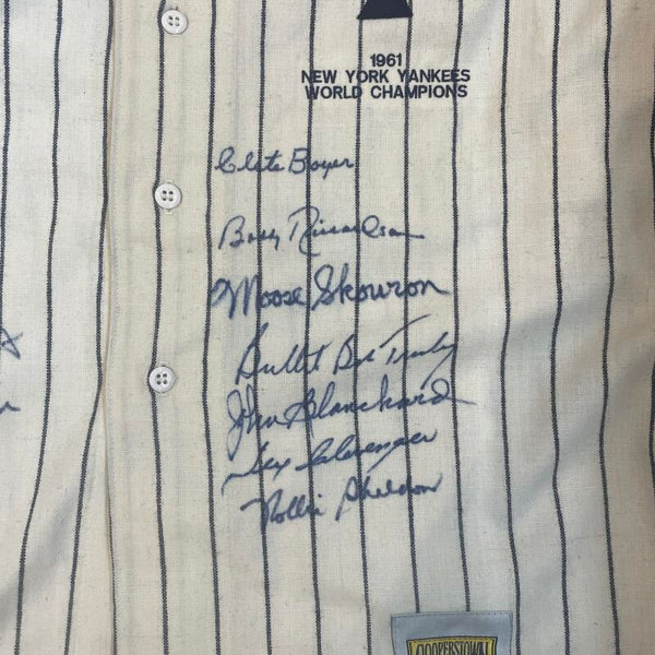 Mitchell & Ness Cooperstown Collection 1961 Yankees Signed Jersey 24 Signatures. Auto PSA  Image 2