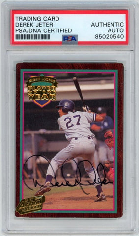 1995 Derek Jeter Signed 24 Karat Gold Action Packed Rookie. Auto PSA Image 1