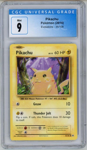 2016 Pokemon Pickachu Evolutions 35/108. CGC Mint 9 Image 1