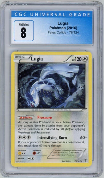 2016 Pokemon Lugia Fates Collide 78/124. CGC NM/Mint 8 Image 1