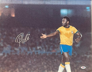 Pele Signed 16x20 Photo, Heart Shaped Sweat. Auto PSA  Image 1