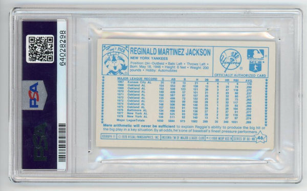 1979 Kellogg's Reggie Jackson Games 139 3D Super Stars. PSA Gem Mint 10 Image 2