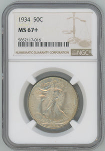 1934 Walking Liberty Half Dollar, NGC MS67+ Image 1