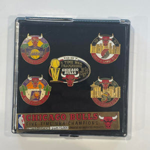 Chicago Bulls Limited Edition Championship Pins Set of 5 Limited Edition Image 1