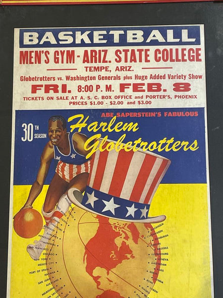 1957 Harlem Globetrotters Original Scarce Broadside Poster  Image 2