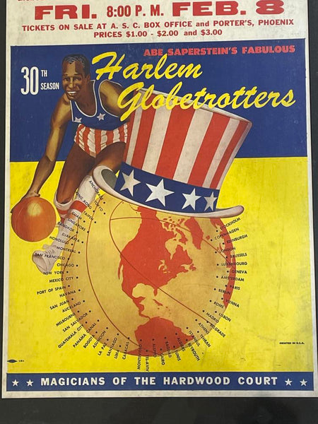 1957 Harlem Globetrotters Original Scarce Broadside Poster  Image 3