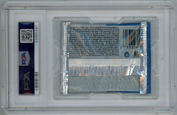 2000 SP Authentic Football Foil Pack PSA 10. Tom Brady Rookie Image 2