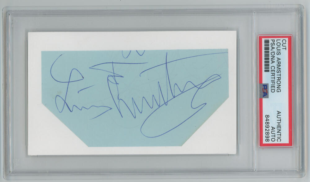 Louis Armstrong Signed Cut (JM Collection). Auto PSA  Image 1