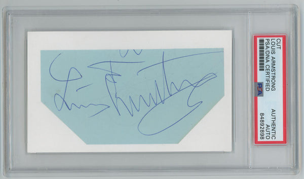 Louis Armstrong Signed Cut (JM Collection). Auto PSA  Image 1