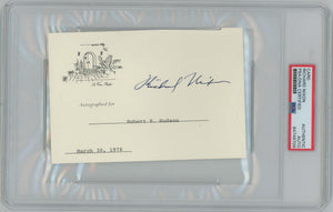 Richard Nixon Signed Card Dated March 30, 1978. Auto PSA Image 1