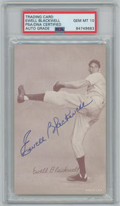 Ewell Blackwell Signed Trading Card. Auto PSA Mint 10  Image 1