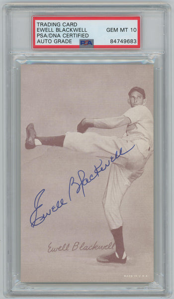 Ewell Blackwell Signed Trading Card. Auto PSA Mint 10  Image 1