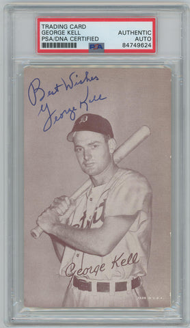 1947-1966 George Kell Signed Exhibit Trading Card. Auto PSA  Image 1