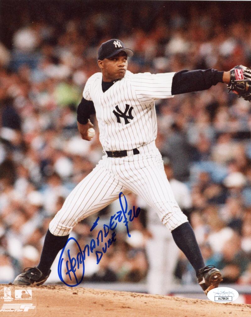 Orlando Hernandez "El Duke" Signed Yankees Photo. Auto JSA Image 1