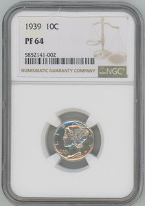 1939 Proof Silver Mercury Dime, NGC PF64 Image 1