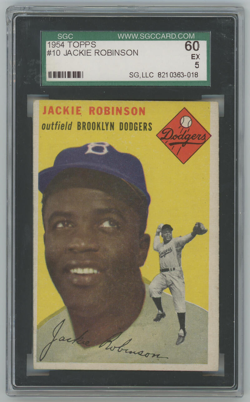 1954 Topps Jackie Robinson #10. SGC 5 Image 1