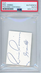 Phil Simms Cut Signature PSA Authentic Auto  Image 1