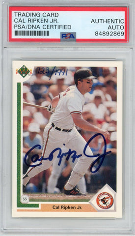 1991 Upper Deck Signed Cal Ripken Jr. PSA/DNA Image 1