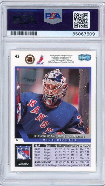 1993 Upper Deck Signed Mike Richter. PSA/DNA Image 2