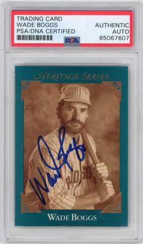 1992 Leaf Heritage Signed Wade Boggs. PSA Image 1