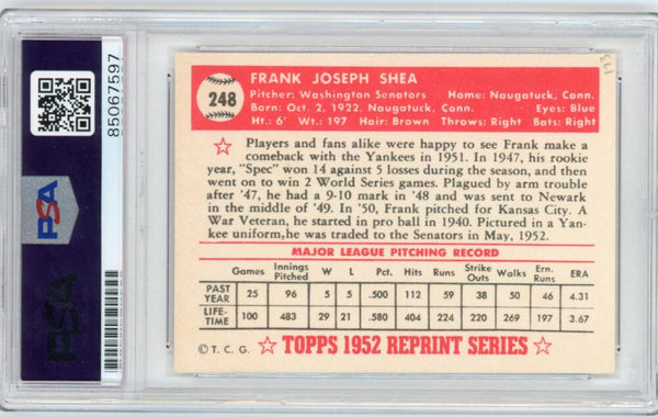 1952 Topps 1952 Signed Spec Shea. PSA Image 2