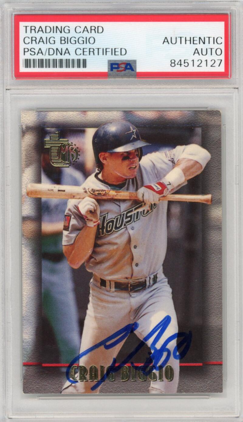 1995 Topps Craig Biggo Signed Card. Auto PSA Image 1