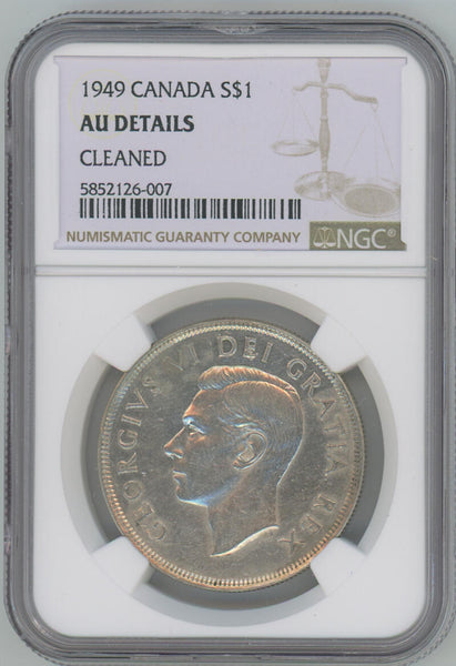 1949 Canada Silver Dollar. NGC AU Details Image 1