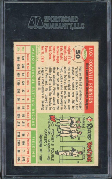 1956 Topps Jackie Robinson #50. SGC 7 Image 2