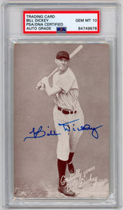 Bill Dickey Signed Exhibit Card. Auto PSA Gem Mint 10 Image 1