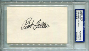 Bob Feller Signed Cut Card. Auto PSA 81612327 CS Image 1