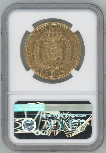 1826 Eagle L Italy 80 Lire. Sardinia. NGC AU Details Image 2