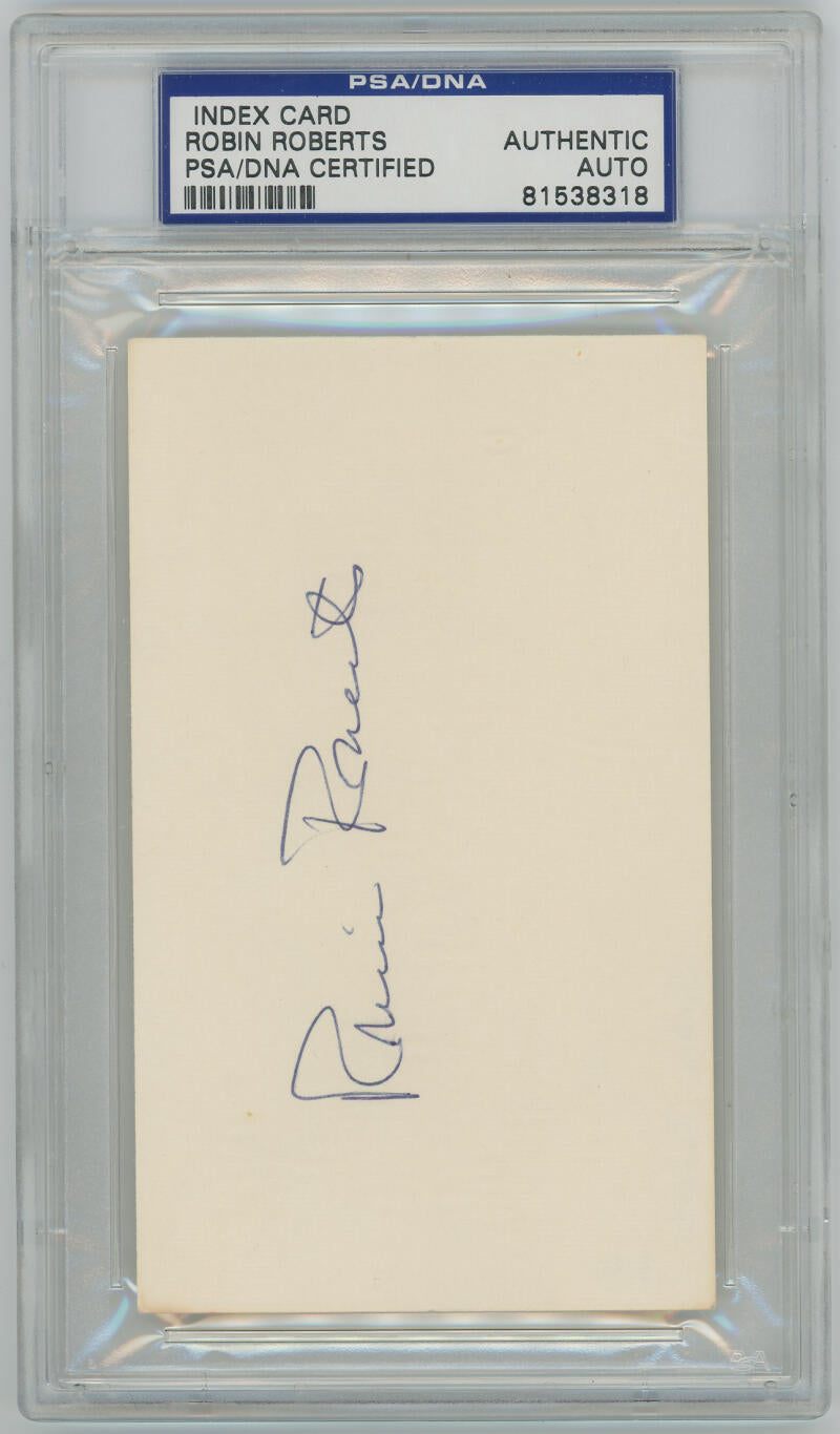 Robin Roberts Signed Cut Card. Auto PSA 81538318 CS Image 1