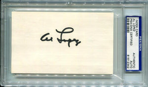 Al Lopez Signed Indez Card. Auto PSA cs Image 1