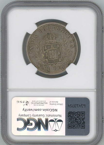 1903 India Rupia. Portuguese. NGC XF Details Image 2