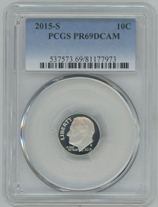 2015 S Proof Roosevelt Dime. PCGS PR69 DCAM Image 1