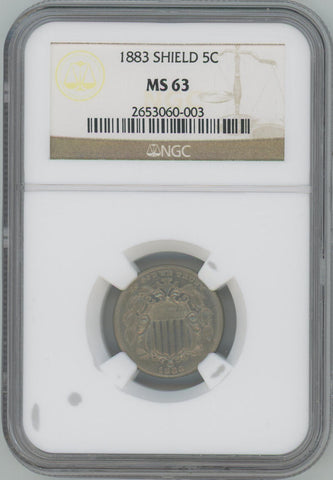 1883 Shield Nickel. NGC MS63 Image 1