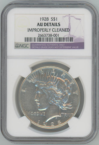 1928 Peace Dollar. NGC AU Details Image 1