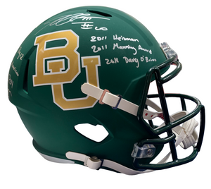 Robert Griffin III Signed Full-Size Baylor Helmet, 7 Inscribed Statistics. Auto RG3 TRISTAR Image 1