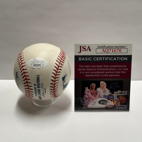 John Sterling, Paul Blair, Dave Burrows Multi Signed Baseball. Auto JSA Image 5