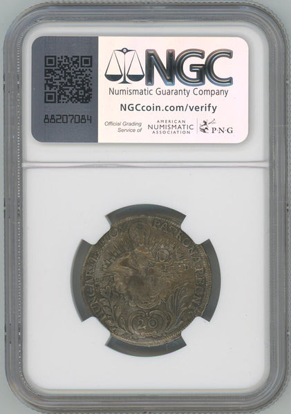 1770 B EVM-D Hungary 20 Krajczar. NGC XF Details. Maria Teresa Image 2