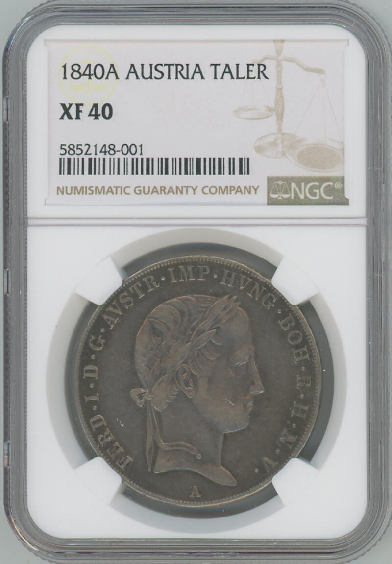 1840 A Austria Taler. NGC XF40 Image 1