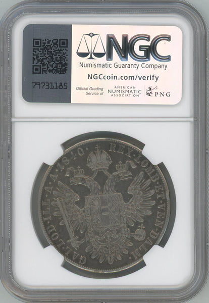 1840 A Austria Taler. NGC XF40 Image 2