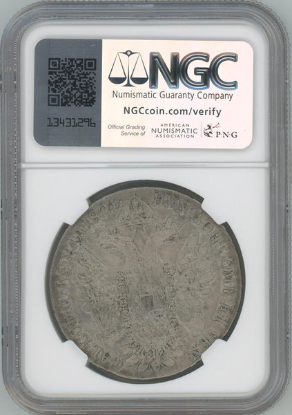 1824 B Austria Taler. NGC AU Details Image 2