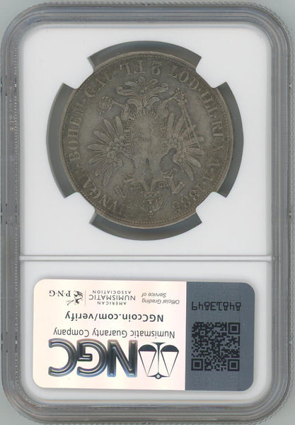 1885 Austria 2 Florin. NGC XF45 Image 2