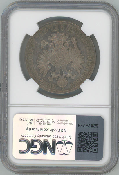 1859 B Austria 2 Florin. NGC XF Details Image 2