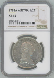 1788 A Austria 1/2 Taler. NGC XF45 Image 1