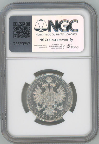 1860 A Austria Florin. NGC MS61 Image 2