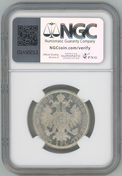 1885 Austria Florin. NGC MS62 Image 2